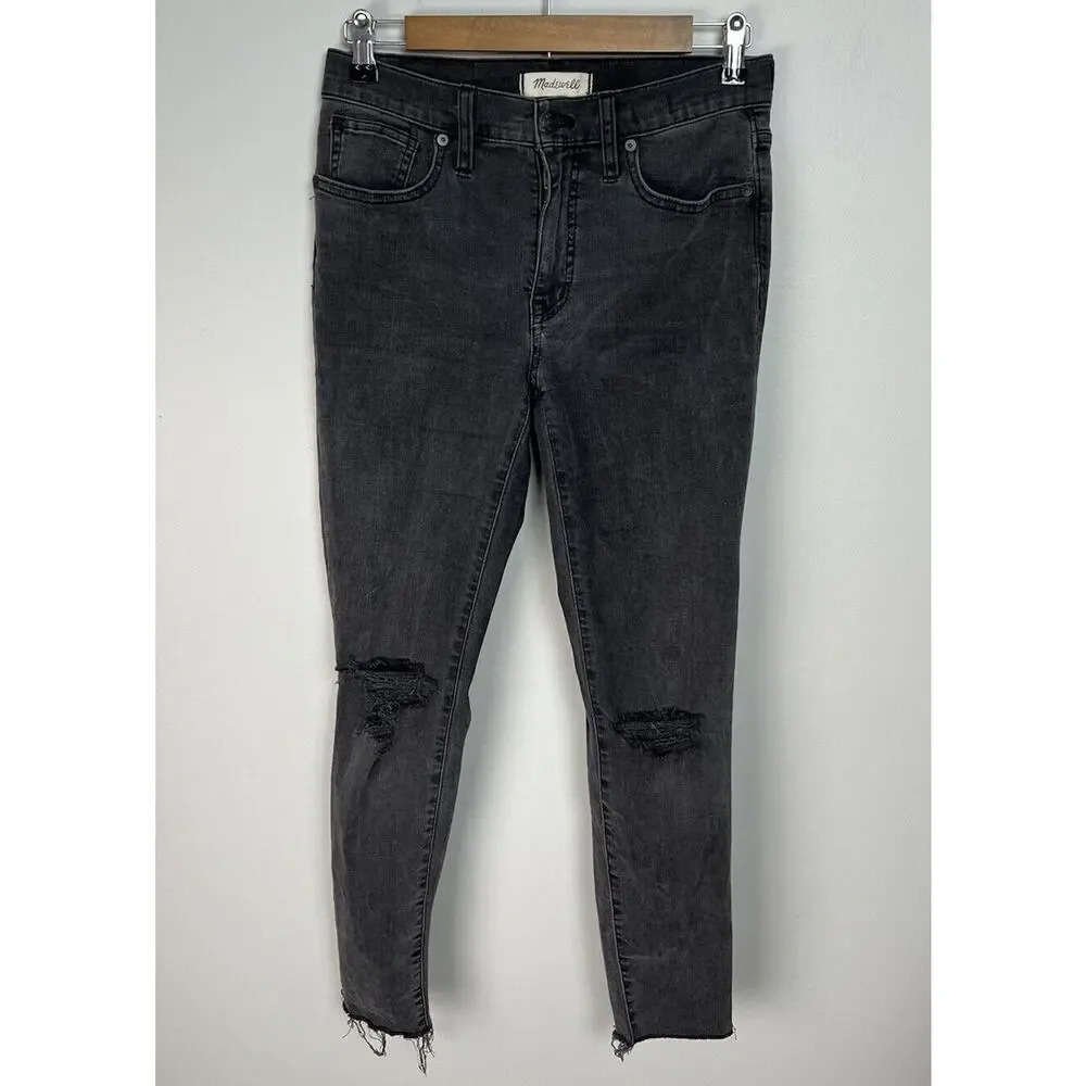 Madewell Petite 9" Mid-Rise Skinny Jeans in Black Sea Size 27 Petite H3149 Wm’s